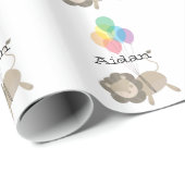 Papier Cadeau Lion avec ballons (Coin rond)