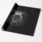 Papier Cadeau Lion avec monogramme de couronne (Déroulé)