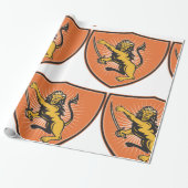 Papier Cadeau Lion Avec Une Épée (Déroulé)