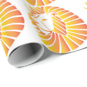 Papier Cadeau Lion de coucher du soleil (Coin rond)