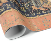 Papier Cadeau Lion D'ENFANCE ET D'UNICORN, Fleurs D'Imaginaires, (Coin rond)