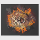 Papier Cadeau Lion d'or Abstrait (Plat)