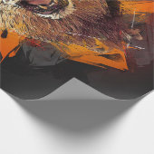 Papier Cadeau Lion d'or Abstrait (Coin)