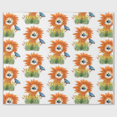 Papier Cadeau Lion et papillon enfants (Plat)