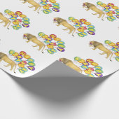 Papier Cadeau Lion Happy Birthday Wrapper Papier (Coin)
