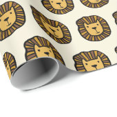 Papier Cadeau Lion mignon (Coin rond)