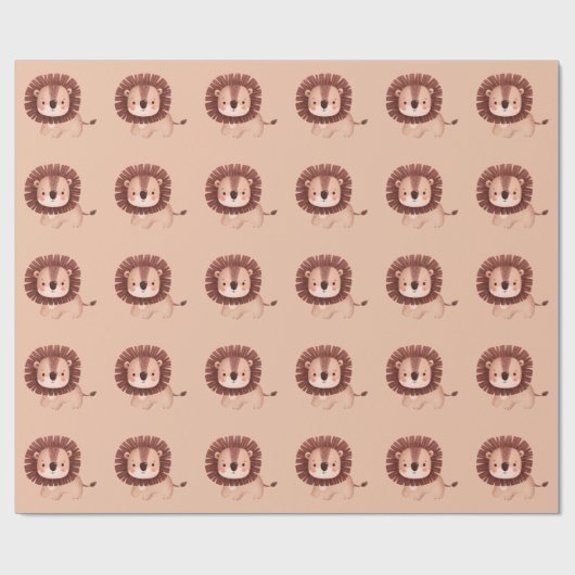 Papier Cadeau Lion mignon (Plat)