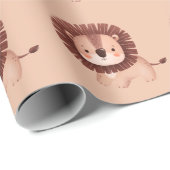 Papier Cadeau Lion mignon (Coin rond)
