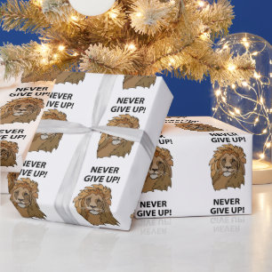 Papier Cadeau Lion Ne Jamais Abandonner Lion
