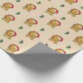 Papier Cadeau Lion Noël Animaux d'hiver Lions de vacances (Coin)