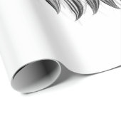 Papier Cadeau Lion noir avec couronne Antlers et monogramme (Coin rond)