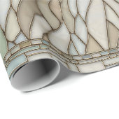 Papier Cadeau Lion Portrait Mosaic Art (Coin rond)