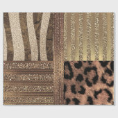 Papier Cadeau Lioness Gold Glam Safari Jungle Chic Modern Party (Plat)