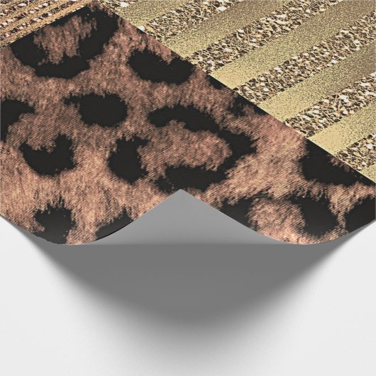 Papier Cadeau Lioness Gold Glam Safari Jungle Chic Modern Party (Coin)