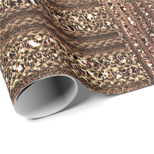 Papier Cadeau Lioness Gold Glam Safari Jungle Chic Modern Party (Coin rond)