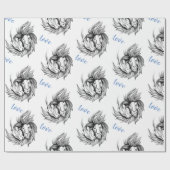 Papier Cadeau Lions amoureux (Plat)