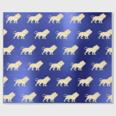 Papier Cadeau Lions Foxier Gold Glam VIP métallisé Sapphire bleu (Plat)