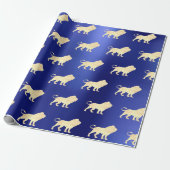 Papier Cadeau Lions Foxier Gold Glam VIP métallisé Sapphire bleu (Déroulé)