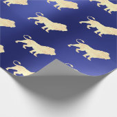 Papier Cadeau Lions Foxier Gold Glam VIP métallisé Sapphire bleu (Coin)