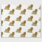 Papier cadeau Lions imprimé moyen (Plat)