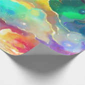 Papier Cadeau Liquide Coloré Espace Galaxie (Coin)