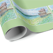 Papier Cadeau Lis dans le lac (Coin rond)