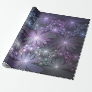 Papier Cadeau Lit de fleurs Art Fractal Abstrait tendance brilla