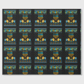 Papier Cadeau Lit Menorah Hanoukka Funny Noël laid (Plat)