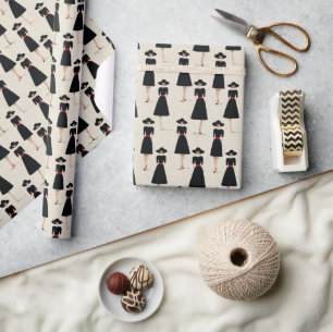 Papier Cadeau Little Black Dress Society Mode Minimaliste Modern