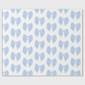 Papier Cadeau Little Blue Bow Baby shower garçon Anniversaire (Plat)