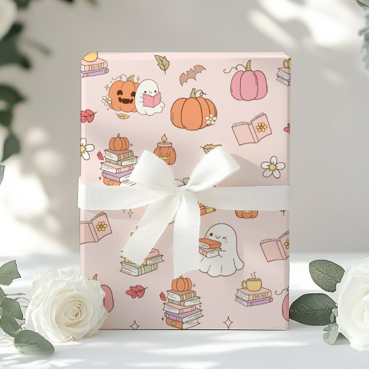 Papier Cadeau Little Boo rose Whimsical Books Baby shower
