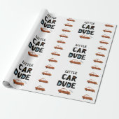 Papier Cadeau Little Car Dude Prénom Garçon Anniversaire (Déroulé)