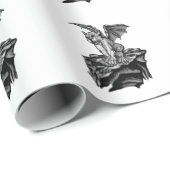 Papier Cadeau Little Golem Gargoyle (Coin rond)