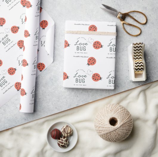 Papier Cadeau Little Love Bug Ladybug Red Baby Shower (Artisanat)