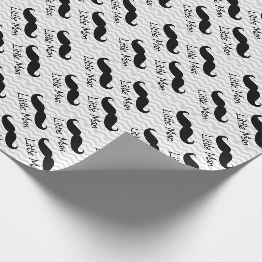 Papier Cadeau Little Man Mustache Chevron mignons Garçons (Coin)