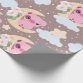 Papier Cadeau Little Piggy Et Le Motif Lune (Coin)
