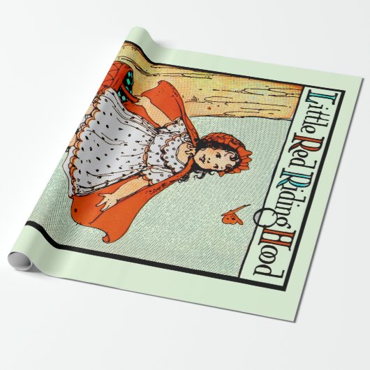 Papier Cadeau Little Red Riding Hood Vintage Cute (Déroulé)