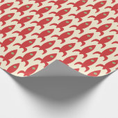 Papier Cadeau Little Rocks Retro Midsiècle moderne atomique roug (Coin)