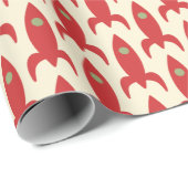 Papier Cadeau Little Rocks Retro Midsiècle moderne atomique roug (Coin rond)