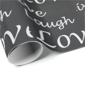 Papier Cadeau Live Laugh Love (Coin rond)