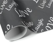 Papier Cadeau Live Laugh Love (Coin rond)