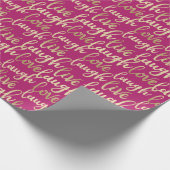 Papier Cadeau Live Laugh Love Faux Gold Letting Magenta (Coin)