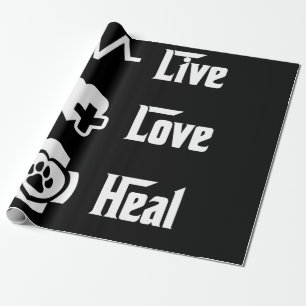 Papier Cadeau Live Love Heal Vet Tech Pour Techniciens Vétérinai