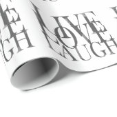 Papier Cadeau Live Love Laugh Cote Inspirationnelle (Coin rond)