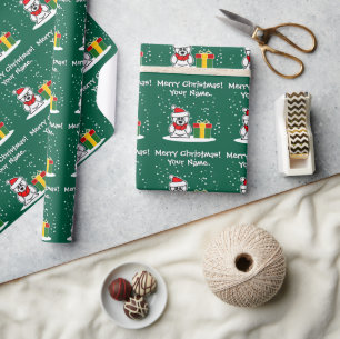Papier Cadeau Livraison de colis d'ours polaire Noël personnalis
