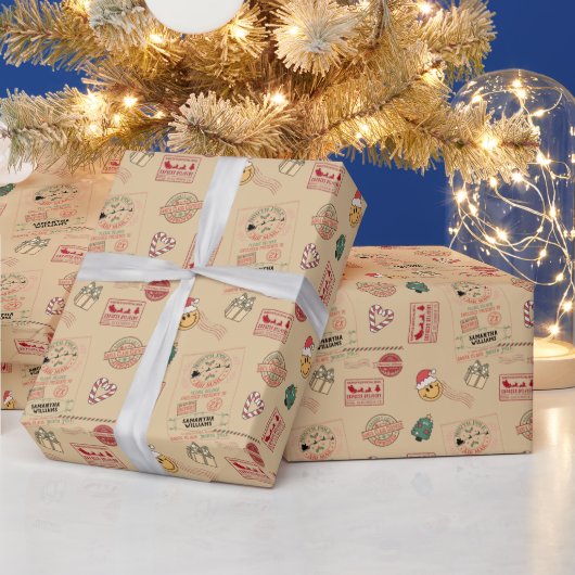 Papier Cadeau Livraison de Père Noël personnalisée Cute bébé (Vacances)