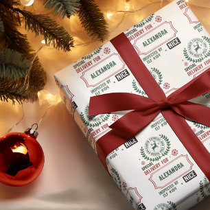 Papier Cadeau Livraison de Père Noël pour (Nom personnalisé) Noë