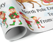 Papier Cadeau Livraison du pôle Nord à partir de Père Noël Ajout (Coin rond)