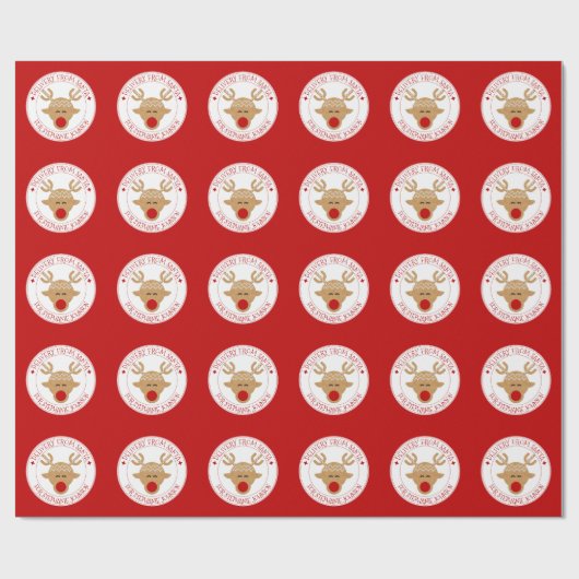 Papier Cadeau Livraison secrète des rennes de Noël Père Noël (Plat)