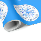 Papier Cadeau Livraison secrète du flocon de Noël Père Noël (Coin rond)